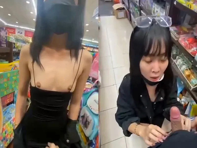 đi nhà sách em mặc mỗi cái quần lót còn đòi anh liếm cậu bé p1