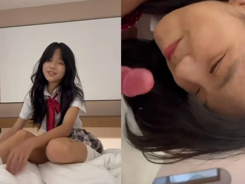 Em loli dễ thương mút cây hàng biến em thành con đào dam dang p1